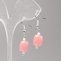 Earrings Rhodochrosite Barrel, diameter 11×9 mm +