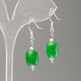 Chrysoprase Barrel Earrings, 11×9 mm diameter +