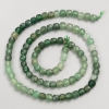 Nephrite natural stone beads, faceted cube on thread, 5mm diameter ±, 38cm length ±