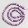 Beads of phosphosiderite natural stone, faceted cube on a thread, diameter 4–5 mm, length 38 cm.