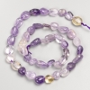 Amethyst natural gemstone beads, thread-strung, 8x10 mm diameter, 40 cm length ±