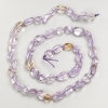 Faceted natural ametrine beads on thread, diameter 7×9 mm, length 40 cm