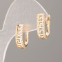Earrings Xuping 18K Gold Plating with White Crystals, 17×6 mm diameter+