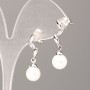 Xuping earrings with white Majorca pearl bead, 8mm, rhodium-plated
