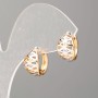 Xuping Earrings 18K Gold Plating Rhodium with White Crystals, Diameter 13.5 × 8 mm