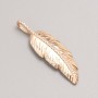 Xuping Pendant 18K Gold Plated Feather with White Crystals, diameter 40×13 mm+