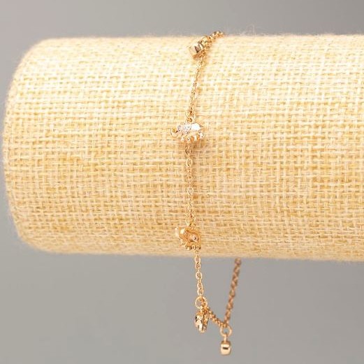 Xuping 18K Gold-Plated Bracelet, length 17–20 cm, thickness about 2 mm, with crystals