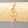 Xuping Bracelet, 18K Gold Plating, Length 18 cm, Thickness 6 mm +-, 2 mm +- with Pearl