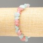 Pink-Toned Quartz Bracelet, Blue Chips, Diameter 14x4 - 7x3+ mm, Length 18 cm
