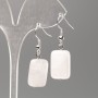 Earrings made from natural rock crystal, diameter 18x13 mm+