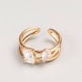 Xuping Ring in Gold Tone with White Stone, Sizes 16 and 18