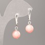 Earrings with Synthetic Tourmaline, Smooth Ball, 10 mm Diameter, 32 mm Length