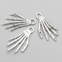 Jewelry Finding: Skeleton Hand Pendant, 35×18 mm, pack of 9 pcs ±, 20 g