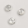 Bead insert Yin-Yang findings, diameter 8x4 mm, packaging 20 g, 21 pcs ±, metal color "silver"