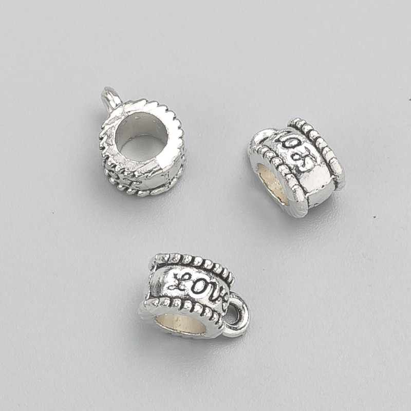 Bail Holder 'Love', diameter 8×6×11 mm, hole diameter 4.5 mm, packaging 20 g +/- 20 pcs