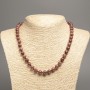 Necklace 'Jasper' with smooth 8 mm beads, approx. 50 cm long, made of white nephrite (synthetically dyed)