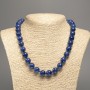 Blue Lazurite Necklace with White Nephrite Beads