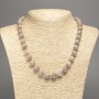 Necklace 'Labrador' with smooth beads, 10 mm diameter, approx. 50 cm long, made of white nephrite (synthetically dyed)