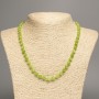 Green 'Onyx' Necklace, Smooth Beads, 6mm Diameter, 50cm Length, White Nephrite Stone (Synthetic Dyed)