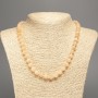 Necklace 'Selenite' with smooth 8 mm beads, approx. 50 cm long, white nephrite (synthetic, dyed)