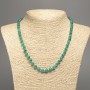 Necklace green 'Aquamarine' smooth beads, 6 mm diameter, 50 cm long, made of white nephrite (synthetic-dyed)