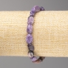 Charoite stone bracelet, oval 8x12 mm beads, on elastic, length 18 cm+