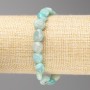 Faceted amazonite stone bracelet, 10x10 mm diameter, on elastic band, length 18 cm+