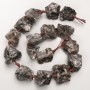 Smoky Quartz Beads, Unpolished Natural Stone, Faceted on Thread, Dia. 25–27 mm, Length 42 cm