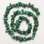 Malachite beads, natural stone chips on thread, size 8×3 mm, ±, length 41 cm ±