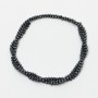 Hematite Beads 'Flower', diameter 4x3 mm ±, length 41 cm ± on thread