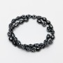 Hematite Skull Beads, dimensions about 8×10×7.5 mm, 5 mm ±, length 39 cm ± on beading thread
