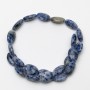 Sodalite Beads, Natural Stone, Oval, 13×18×6 mm, 40 cm on Beading Thread