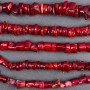 Natural-cut coral beads on thread, 11x8 mm +/-, 10x5 mm +/-, length 43 cm +/- (per 100 g) (assorted sizes)