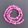Tinted raspberry mother-of-pearl beads, faceted, 8×6 mm, length about 41 cm on thread