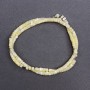 Toned yellow mother-of-pearl beads, disc-shaped, 4x2 mm diameter, 40 cm length on thread