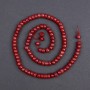 Natural coral disc bead, diameter 6x4 mm, length 40 cm on thread
