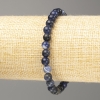 Sodalite Bracelet, Natural Stone, Smooth Beads, 6 mm Diameter, 18 cm Length (Stretch)