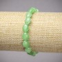 Elastic bracelet with natural chrysoprase stone, smooth oval beads, 10x8 mm, length 18 cm