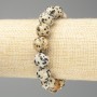 Dalmatian Jasper Bracelet (Acrylic) Smooth Bead, 12.5 mm Diameter, 18 cm Length (Stretch)