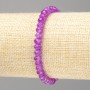 Bracelet with light lilac tinted synthetic amethyst, faceted rondelles, 6x4 mm, length 18 cm (stretch)