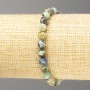 Bracelet with natural chrysocolla and lazurite, 6 mm faceted beads, length 18 cm (stretch)