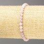 Bracelet with natural Kunzite, faceted bead, diameter 4.5-5+ mm, length 18 cm (stretch)