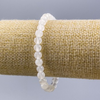 Bilomorit bracelet, natural stone, smooth beads, diameter 6 mm ±, length 18 cm (stretch)