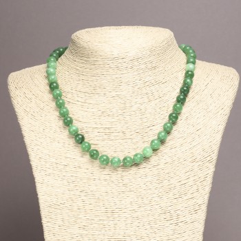 Chrysoprase Bead Necklace (Synthetic) - Smooth Beads, 8 mm, 45 cm