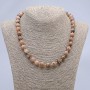 Selenite natural stone necklace — smooth bead, 10 mm diameter+