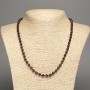 Garnet natural stone necklace, smooth beads, 5.5 mm diameter (±), length 50 cm+