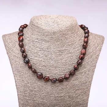 Bull's-Eye Bead Necklace, faceted, 7–12 mm bead diameter, 48 cm length