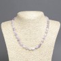 Natural Amethyst Bead Necklace, Faceted, 8x10 mm diameter, 45 cm length