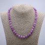 Necklace with natural tinted quartz, smooth bead, diameter 6(±)mm, length 46cm