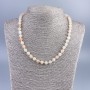 Necklace Celestite (synthetic acrylic), smooth beads, 7 mm diameter, 50 cm length